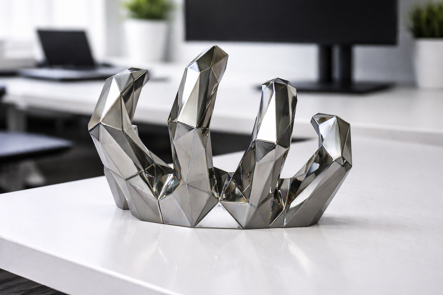 Kovový designový prvek – Strašidelné prsty (polygonální design) - Obrázek 3
