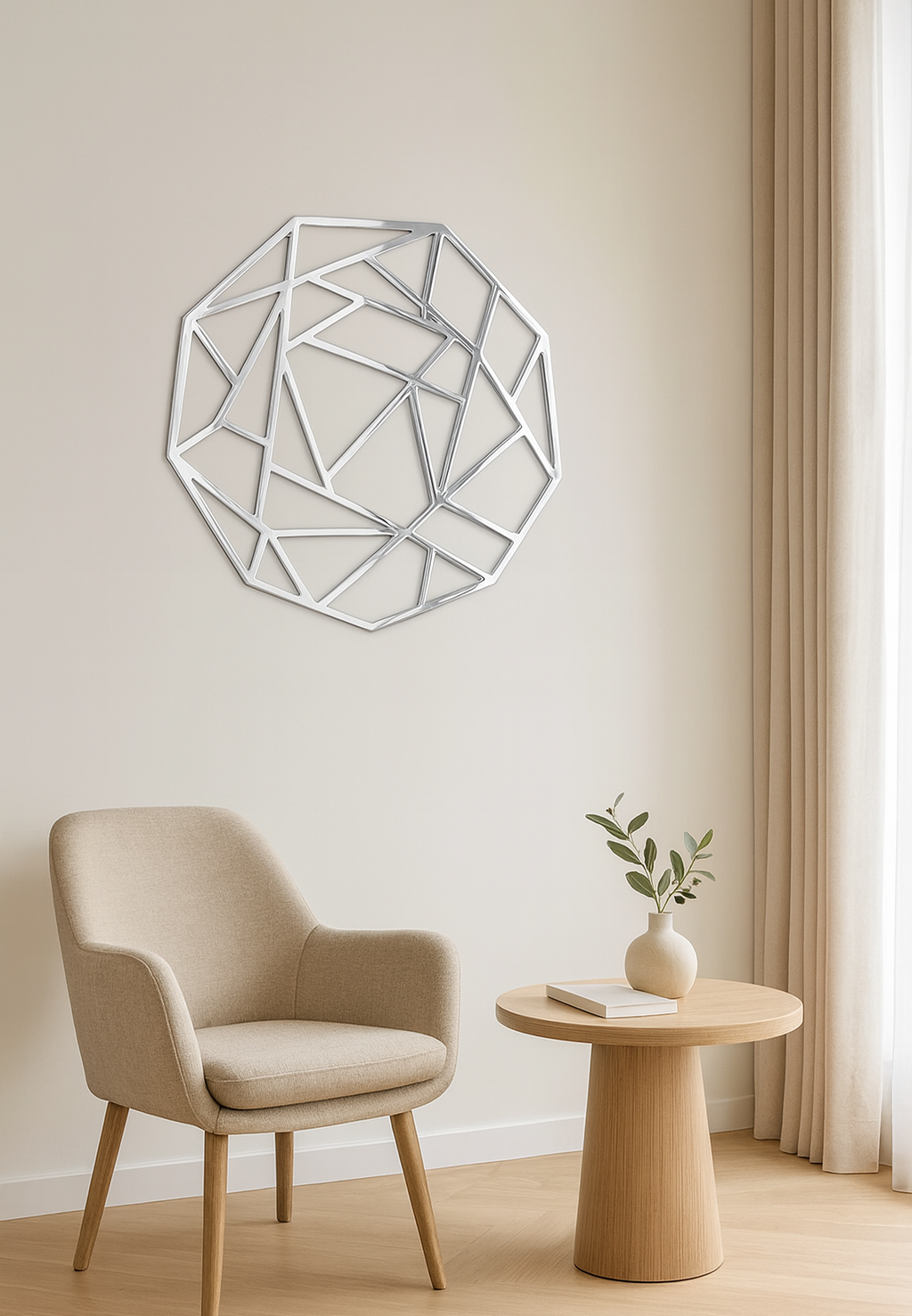 Nástěnná dekorace – Abstraktní geometrický prvek (polygonální design)