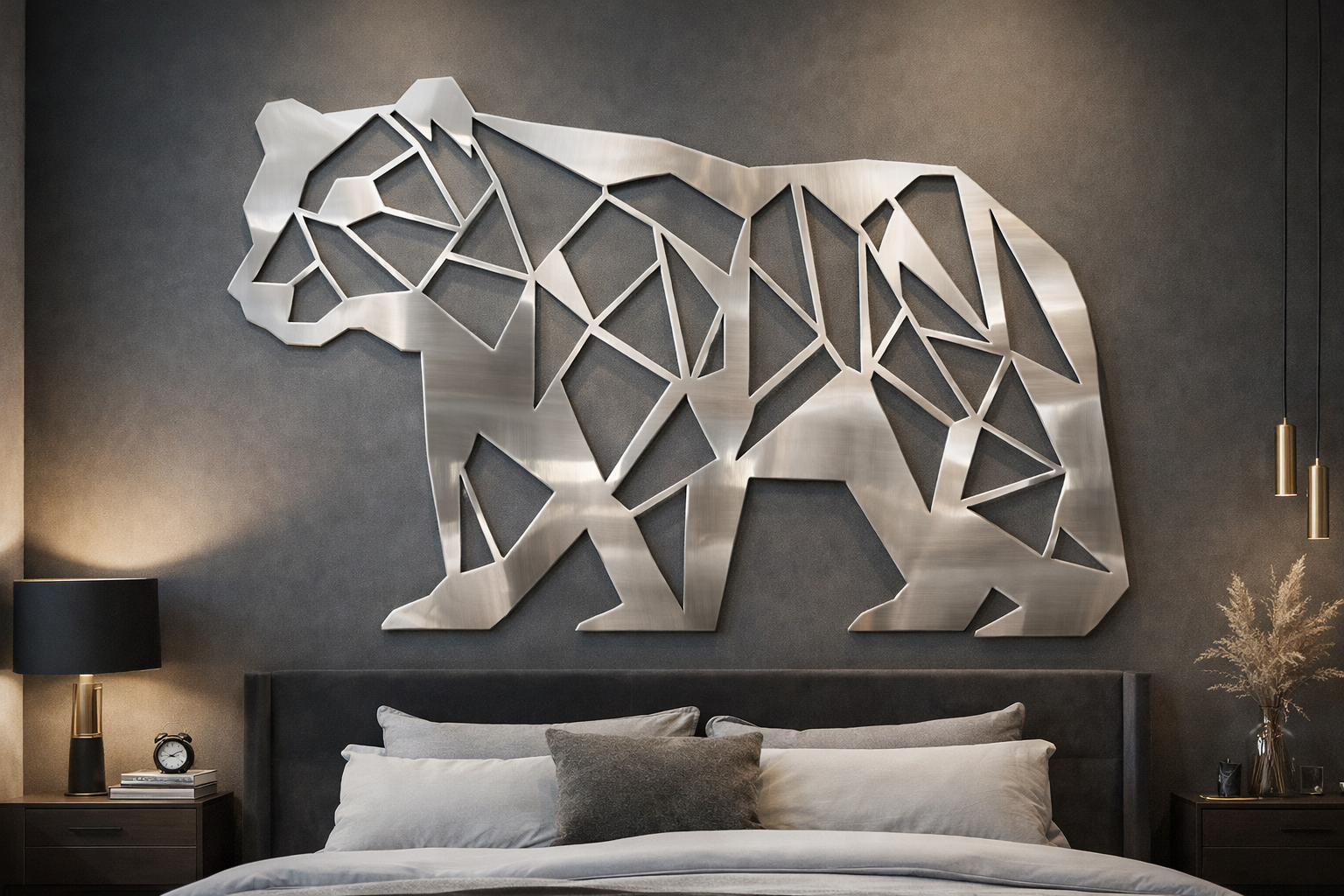 Nástěnná dekorace – Medvěd (polygonální design)
